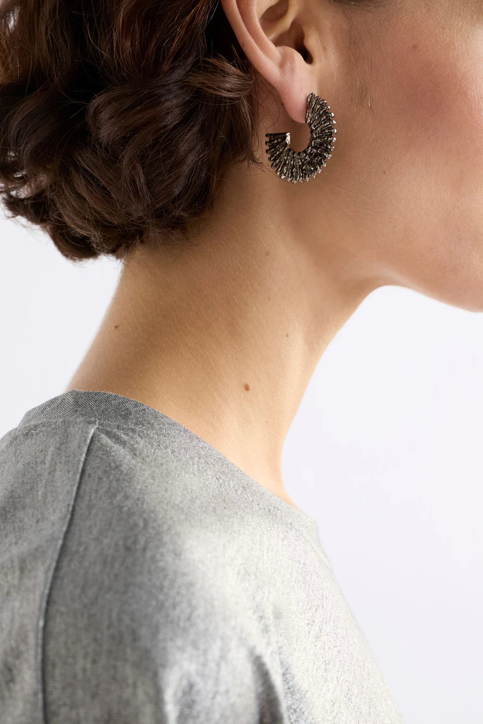 Krusen Hoop Earring | Gunmetal