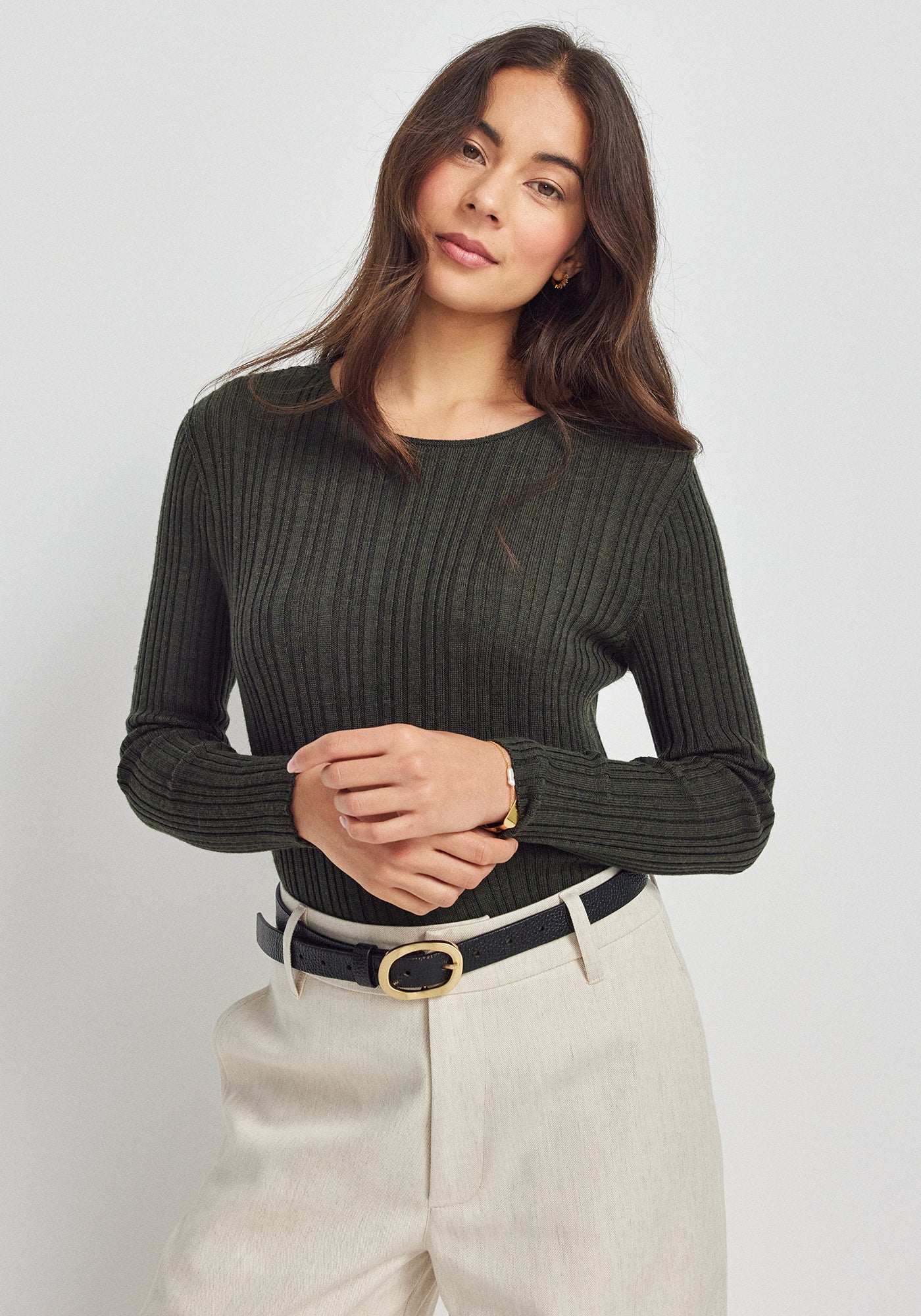 Ella Rib Top | Forest