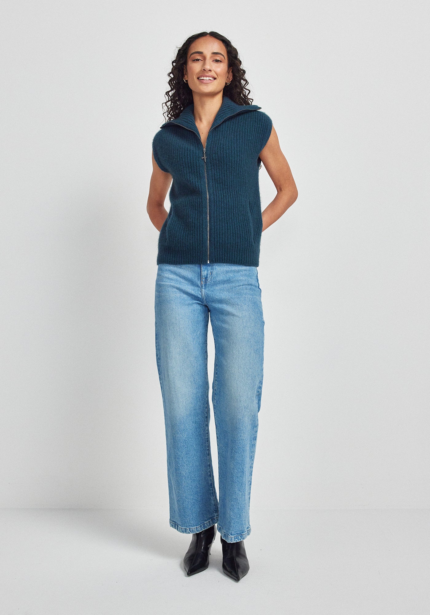 Kay Zip Vest | Deep Teal