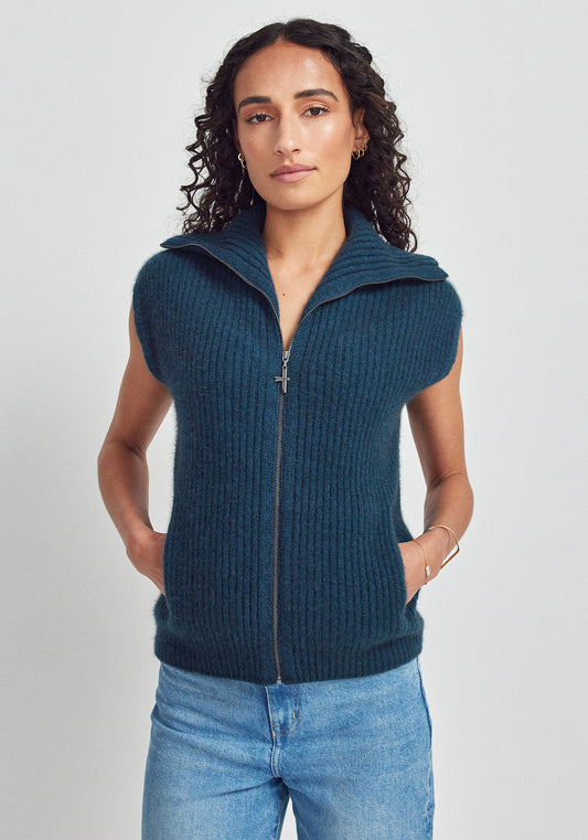 Kay Zip Vest | Deep Teal