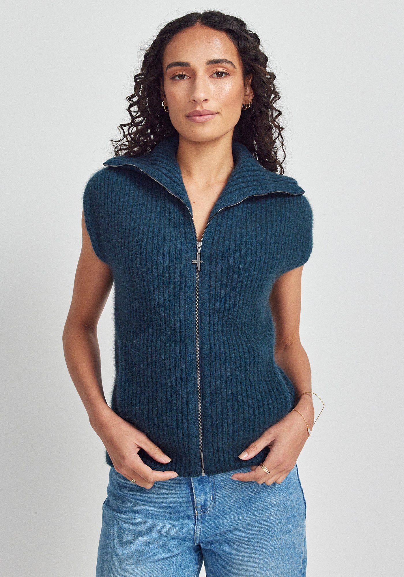 Kay Zip Vest | Deep Teal