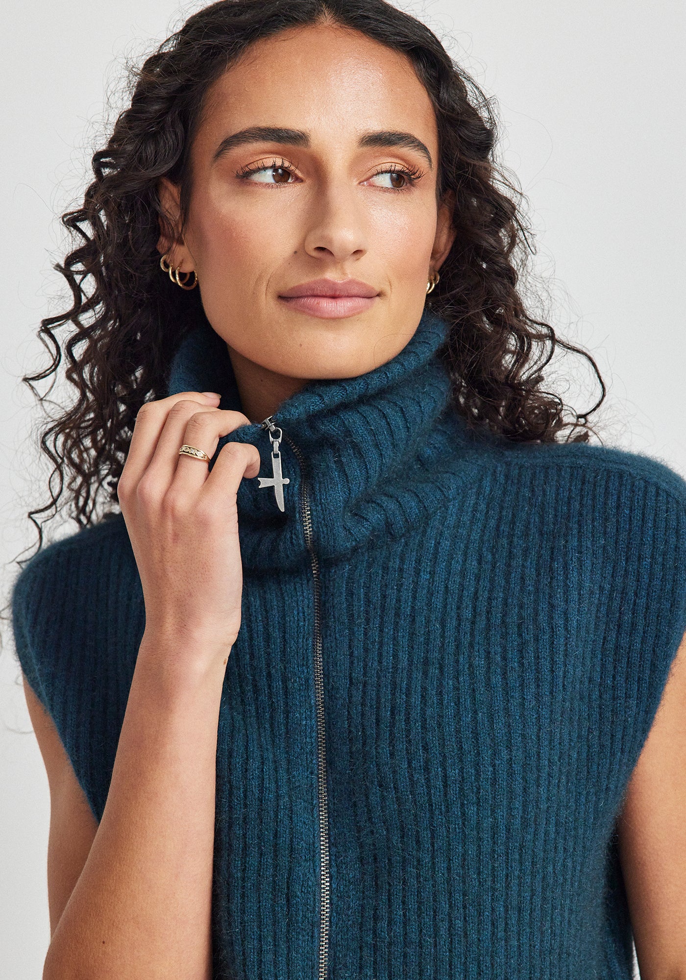 Kay Zip Vest | Deep Teal