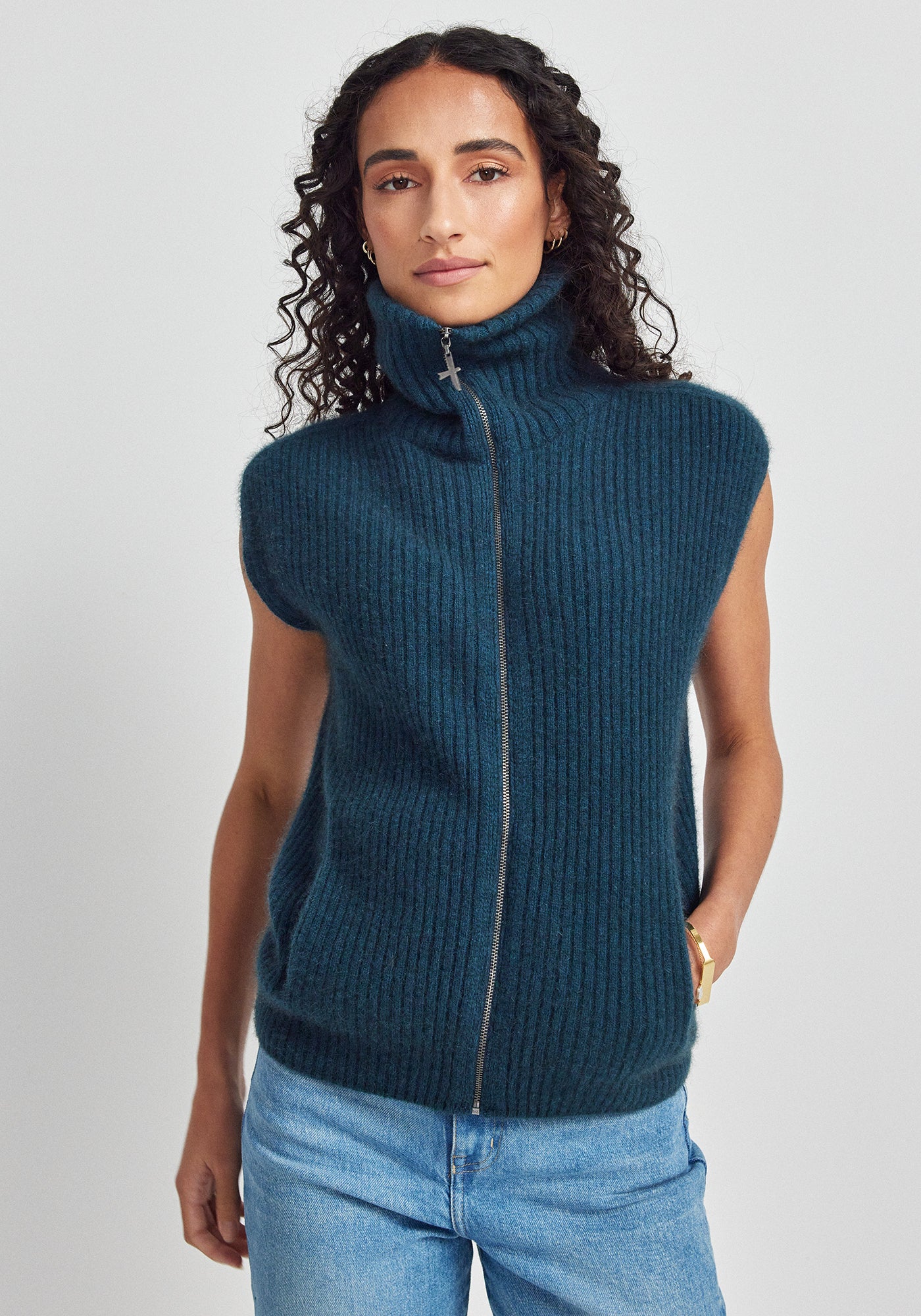 Kay Zip Vest | Deep Teal