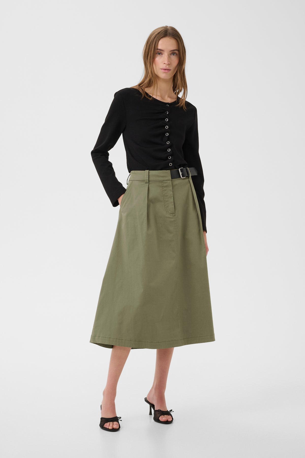 Egina Skirt | Deep Lichen Green