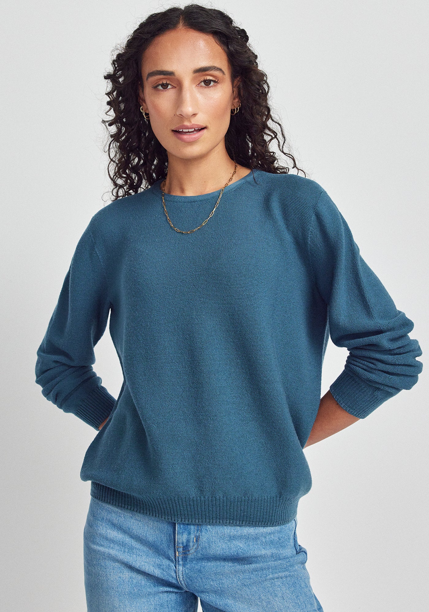 Stitch Sweater | Ocean Mist