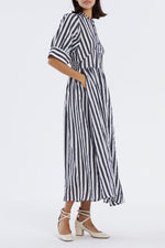 Load image into Gallery viewer, Lollys Laundry Boston Dress - Dark Blue Stripe
