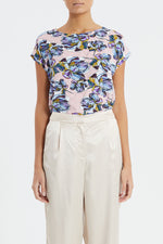 Load image into Gallery viewer, Lollys Laundry Krystal Top - Pink/Blue Flower Print
