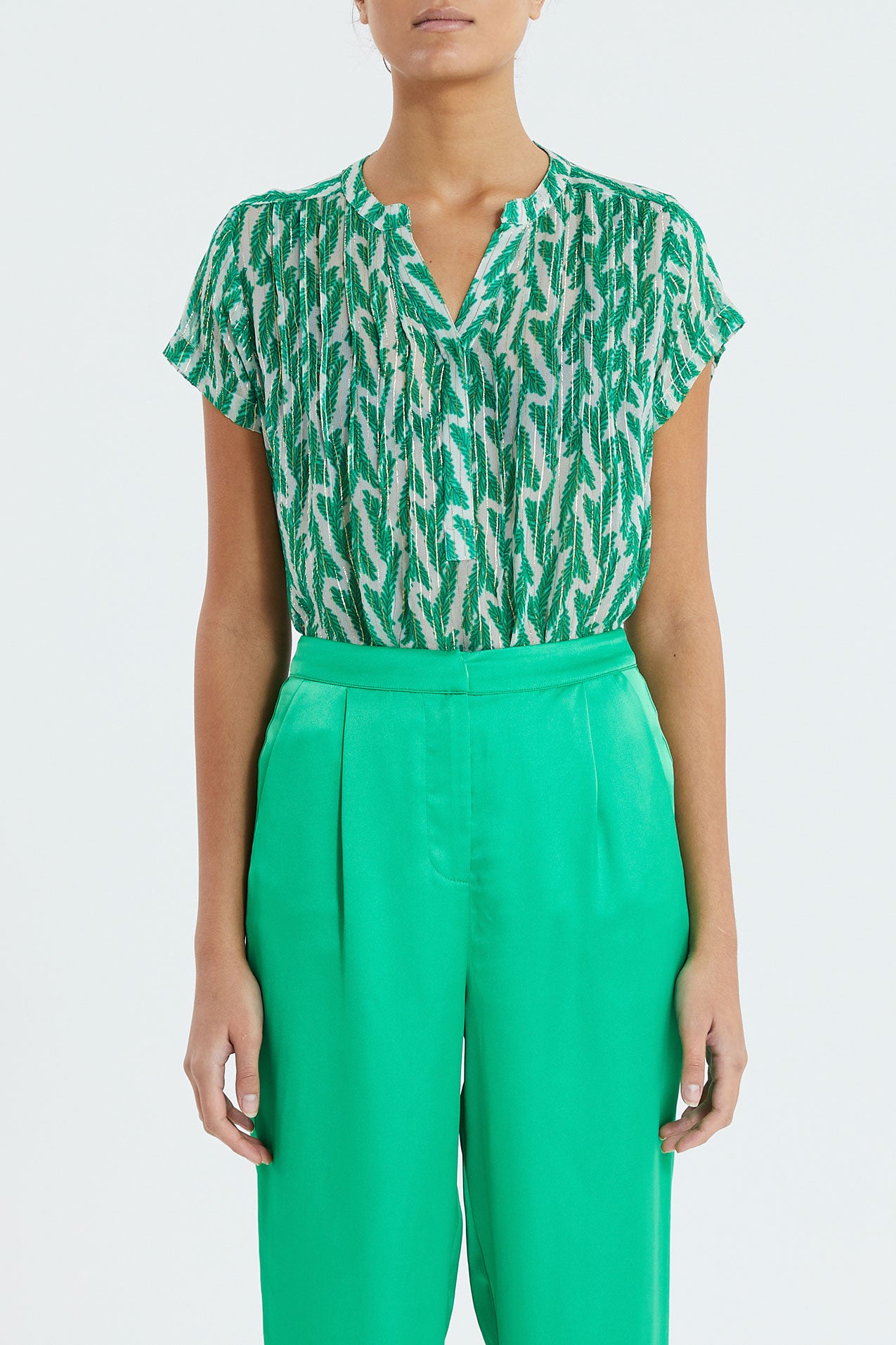 Lollys Laundry Heather Top - Green Leaf