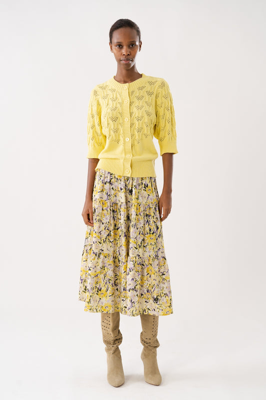 LOLLYS LAUNDRY Morning Midi Skirt | Yellow Floral