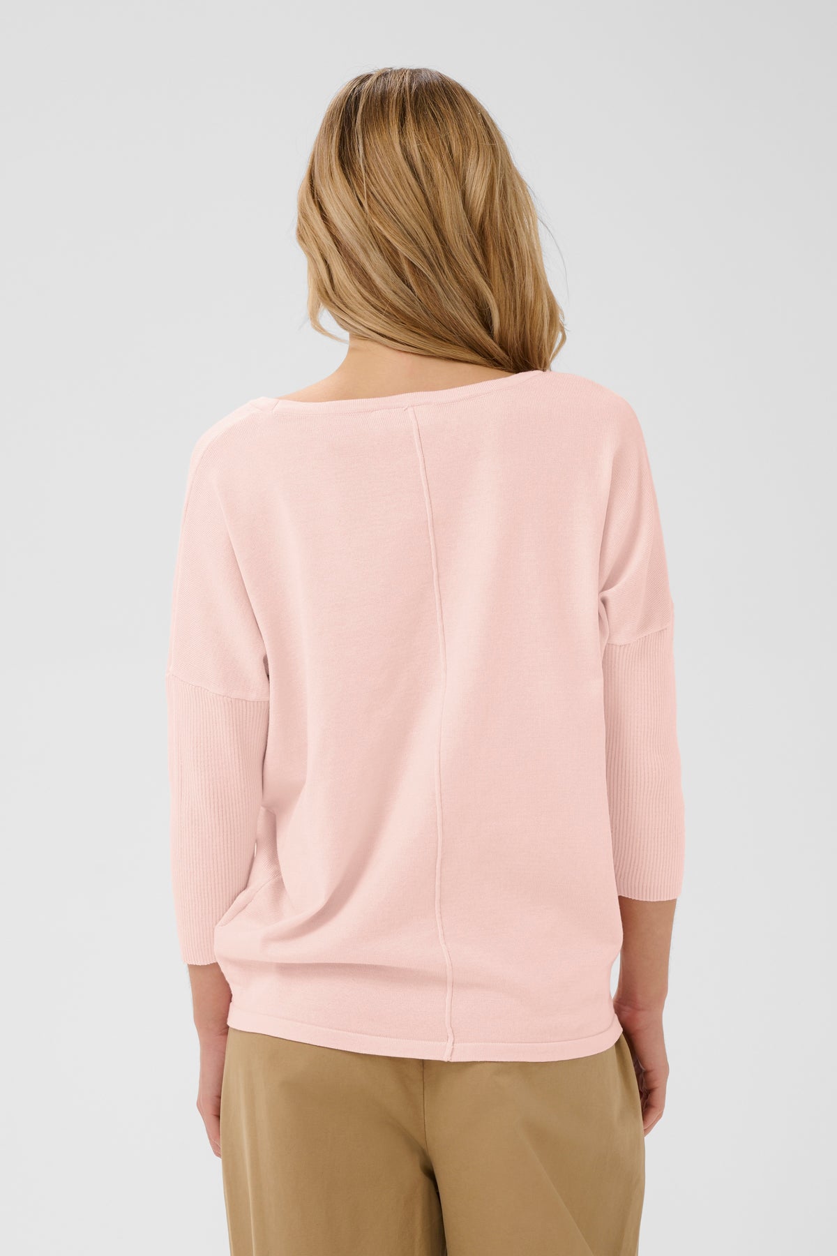Mila Round Neck Pullover | Chalk Pink