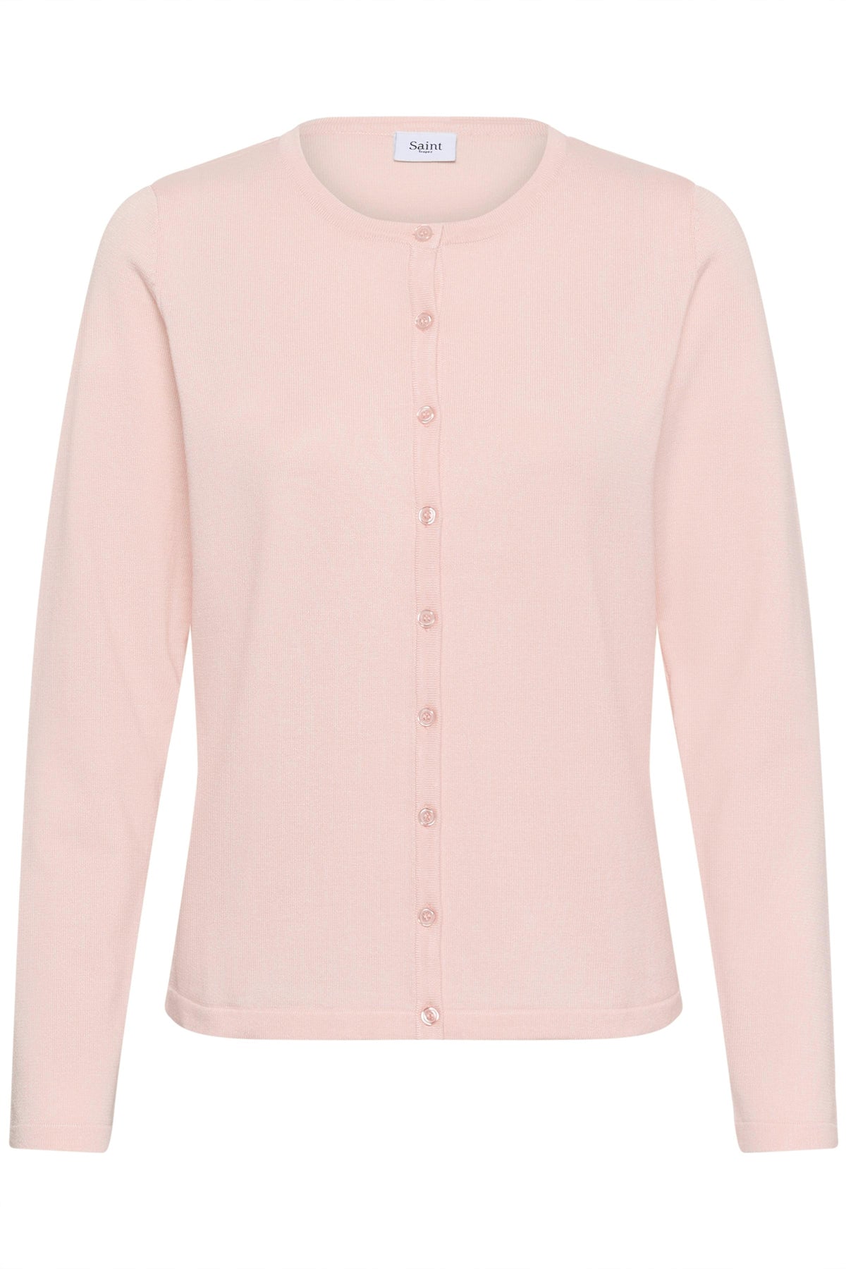 Mila Round Neck Cardigan | Chalk Pink