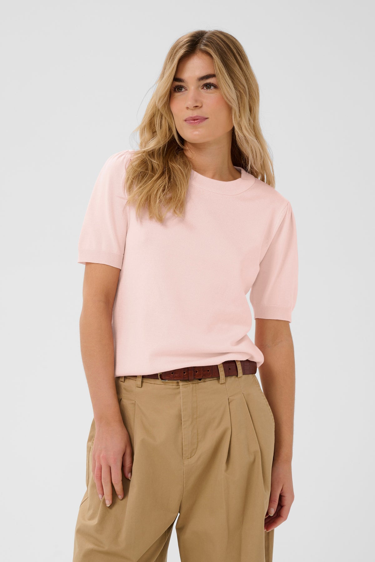 Mila Short Sleeve Pullover | Chalk Pink