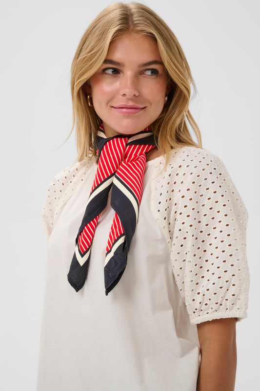 Priscilla Scarf | Poppy Seedpearl Stripe