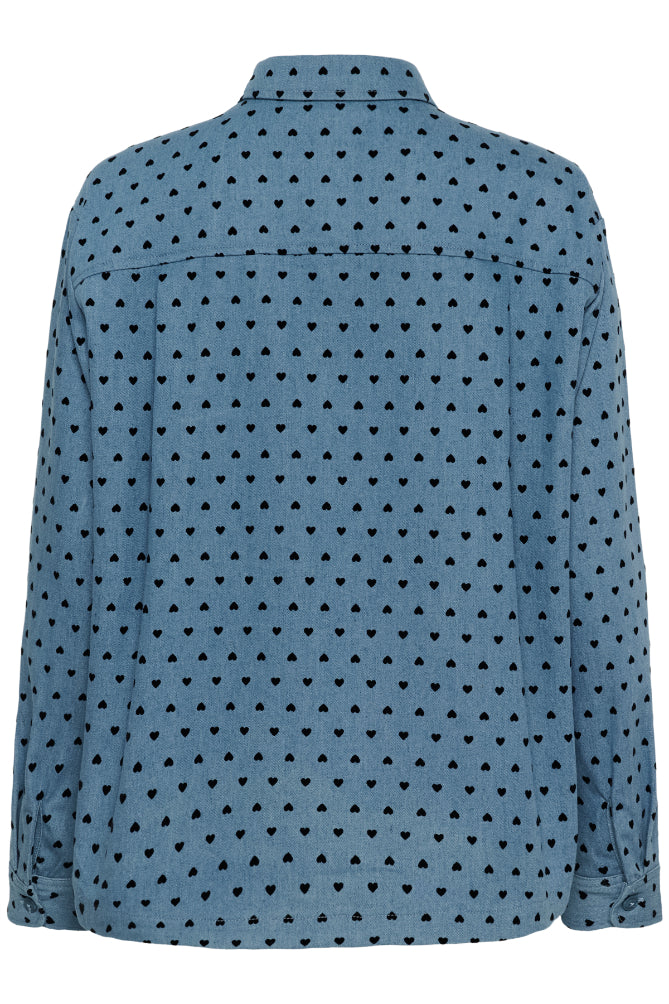 Pegina Shirt | Black Mini Hearts