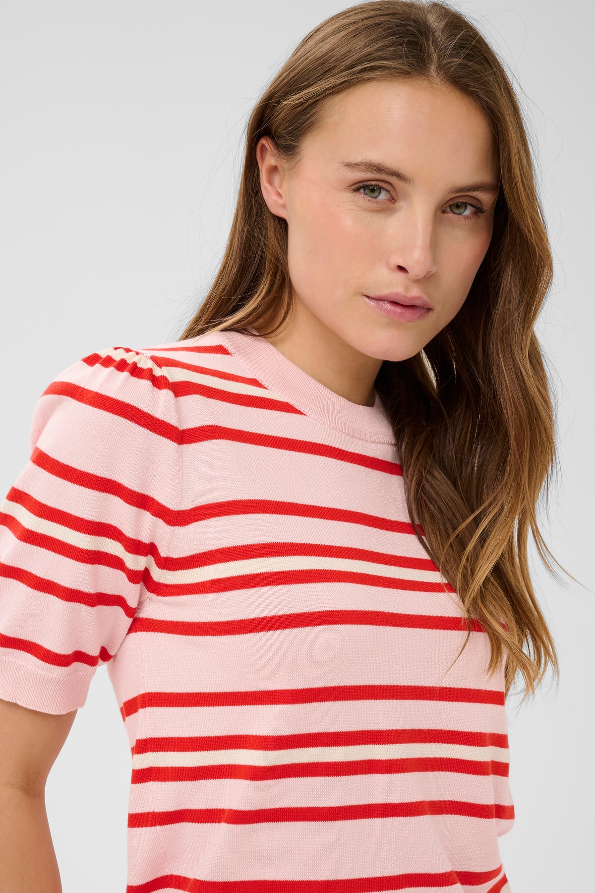Pila Pullover | Chalk Pink/Red Stripe