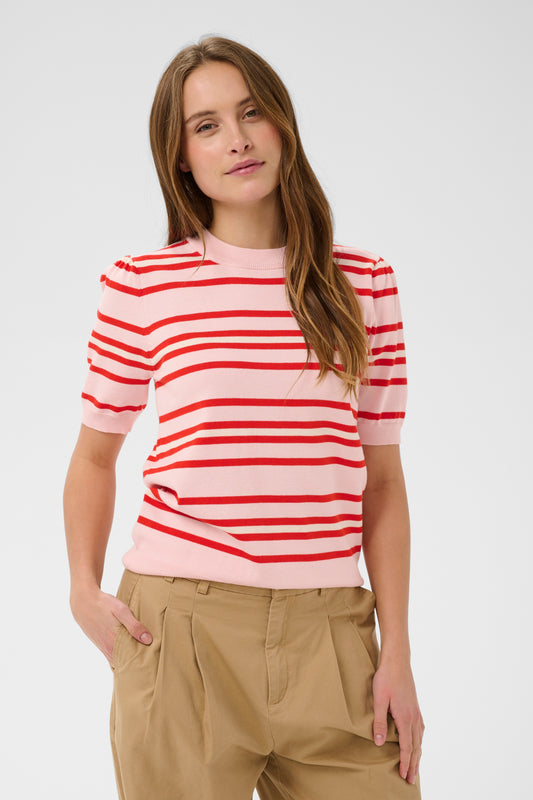 Pila Pullover | Chalk Pink/Red Stripe