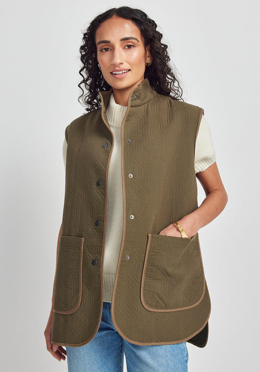 Jordy Quilted Vest | Cable Green