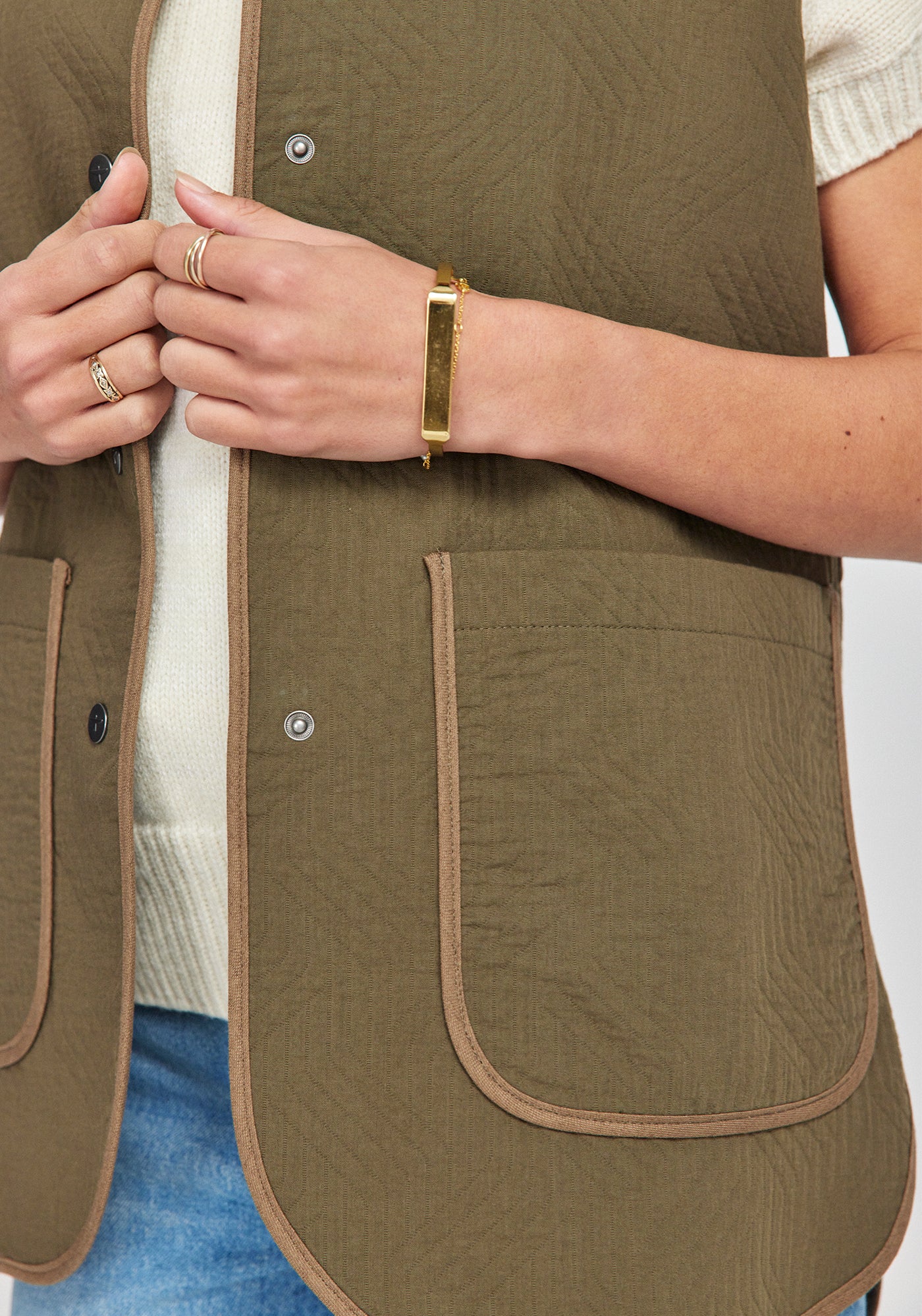 Jordy Quilted Vest | Cable Green