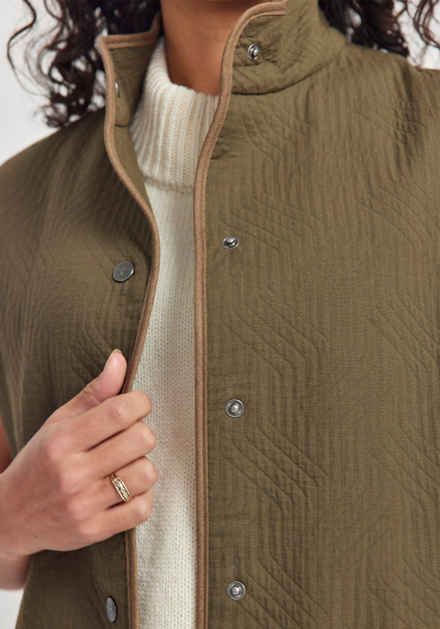 Jordy Quilted Vest | Cable Green