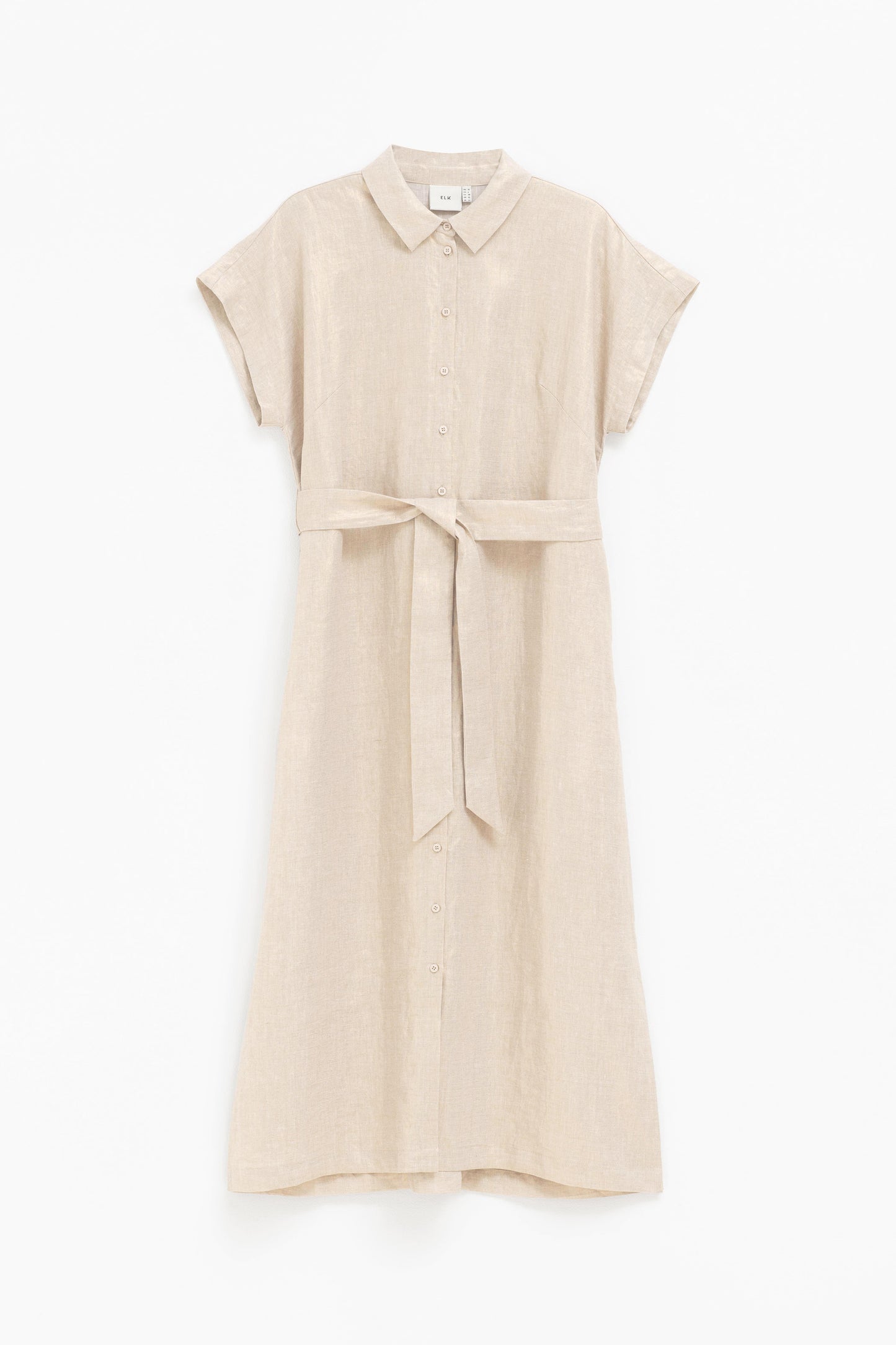 ELK Metalen Shirt Dress | Gold Linen