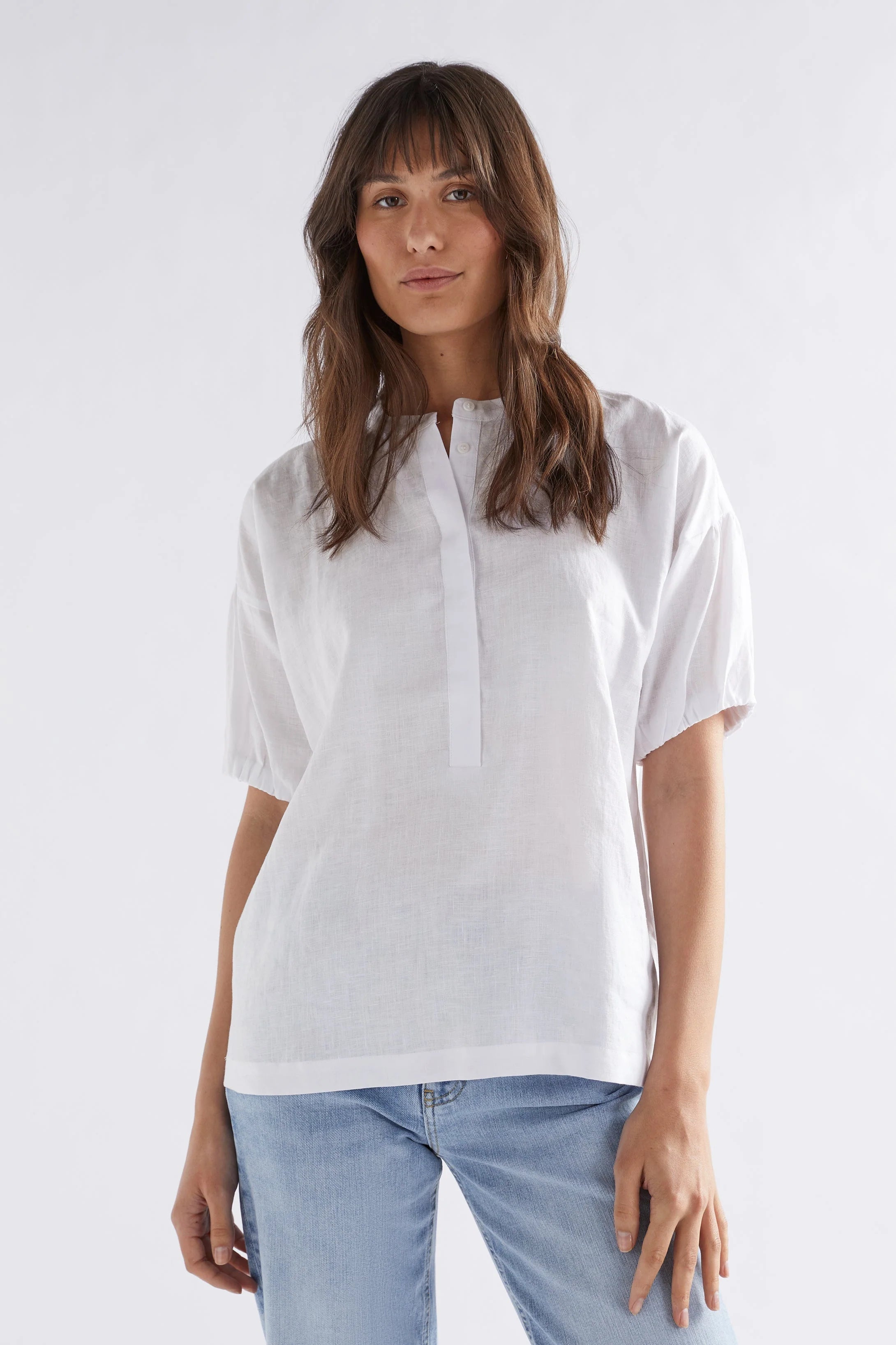 Elk Strom Linen Shirt - White