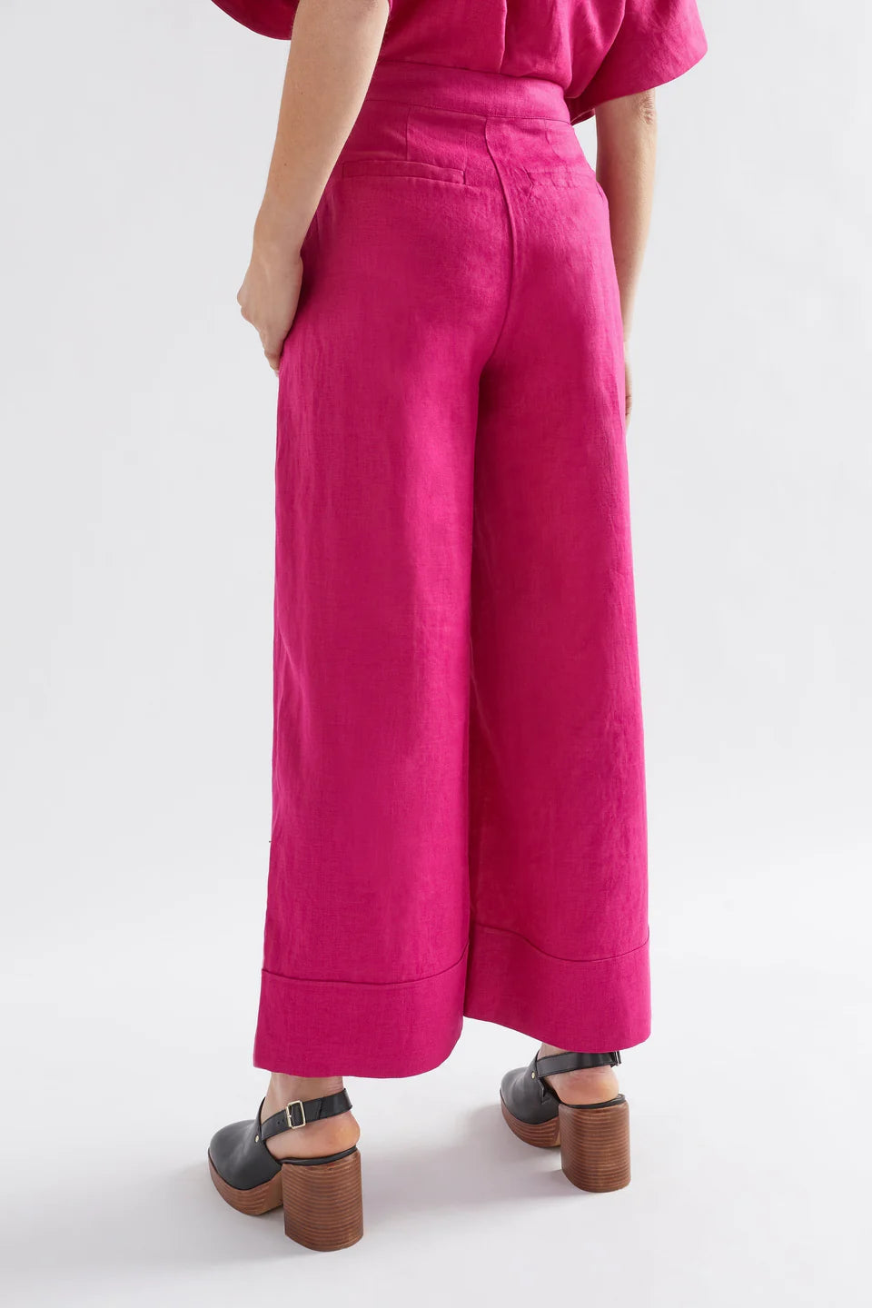 Anneli Light Linen Pant | Bright Pink