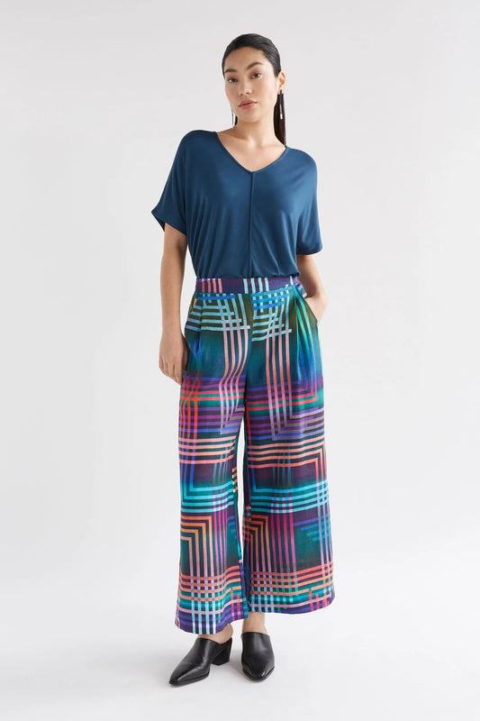 ELK Ilona Linen Pant | Navy Ligheten Print