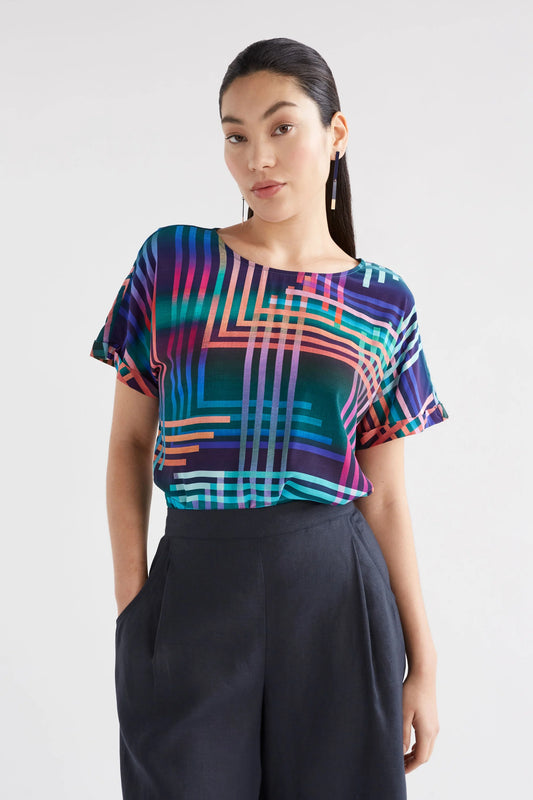 ELK Eryn Top | Navy Ligheten Print