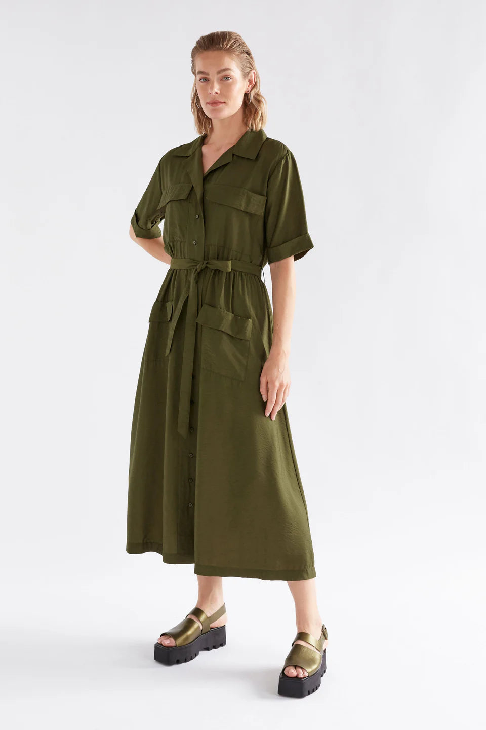 Eine Shirt Dress | Bright Olive