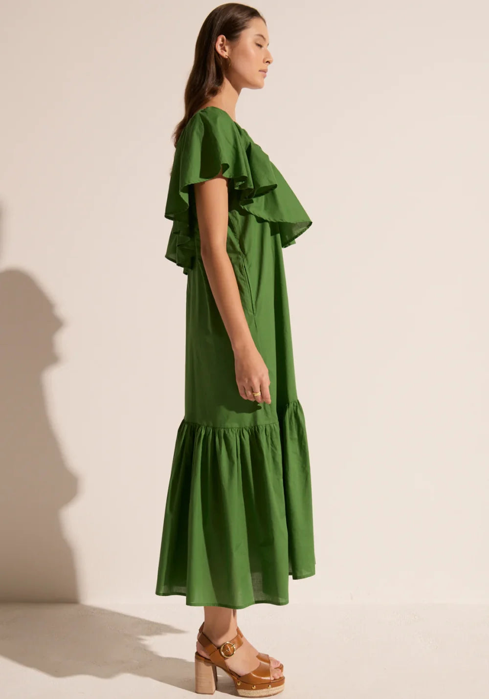 POL Clover Ruffle Dress | Green