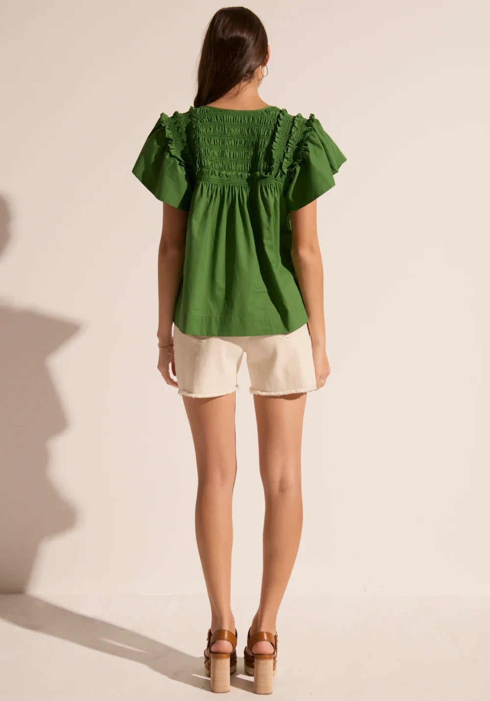 POL Clover Ruffle Top | Green