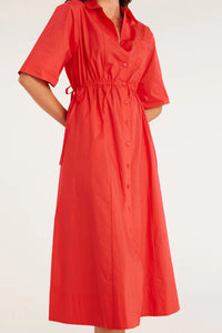 Cable Lucy Poplin Shirt Dress - Tomato