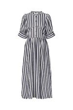 Load image into Gallery viewer, Lollys Laundry Boston Dress - Dark Blue Stripe
