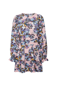 Lollys Laundry Parina Dress - Pink/Blue Flower Print