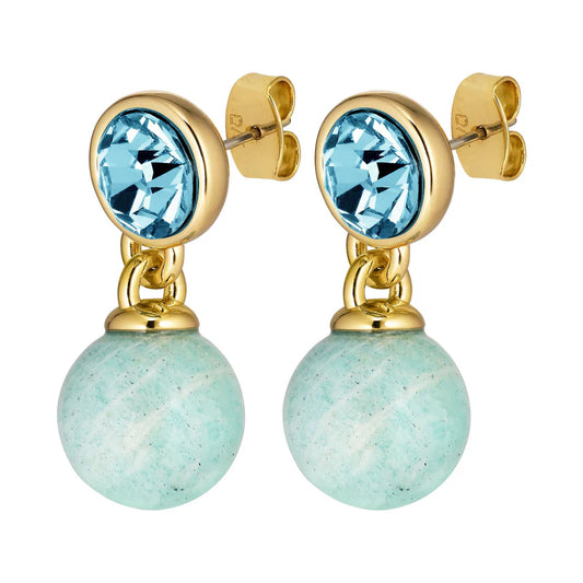 DYRBERG/KERN Naomi Gold Earrings | Aqua