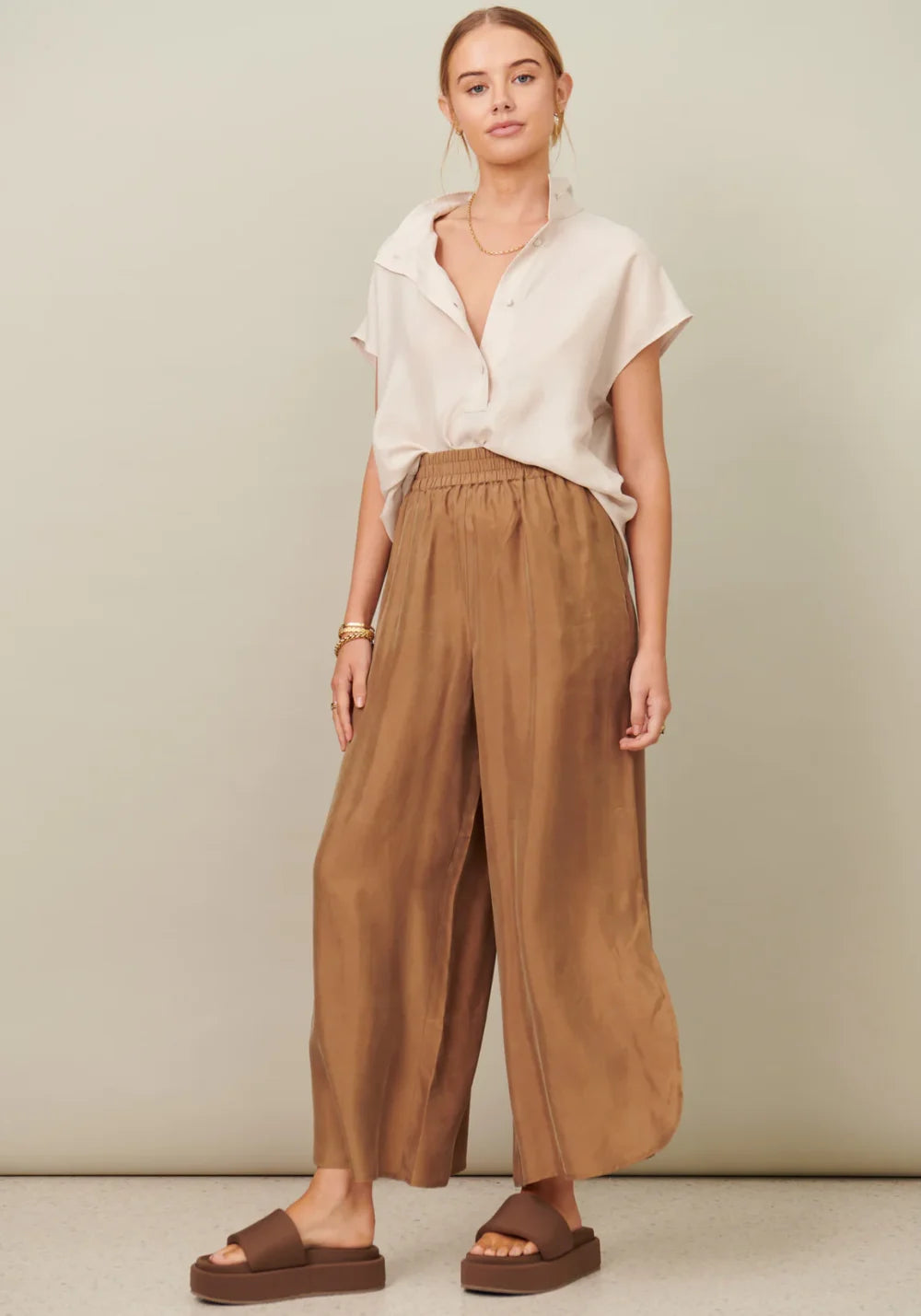 POL Cupro Pant | Khaki