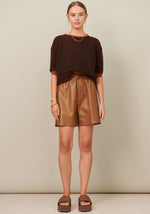 Load image into Gallery viewer, Pol Bria Knit Tee - Black/Toffee
