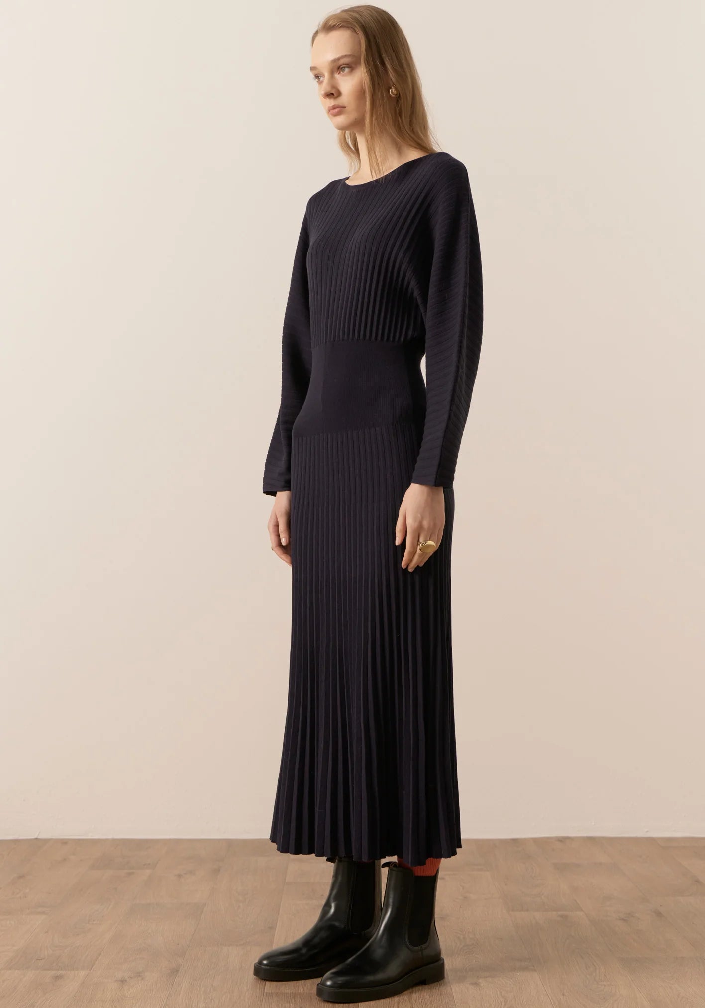 Gizelle Pleated Maxi Dress | Ink