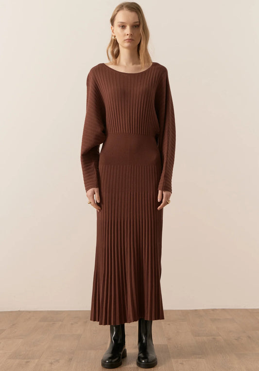 Gizelle Pleated Maxi Dress | Toffee