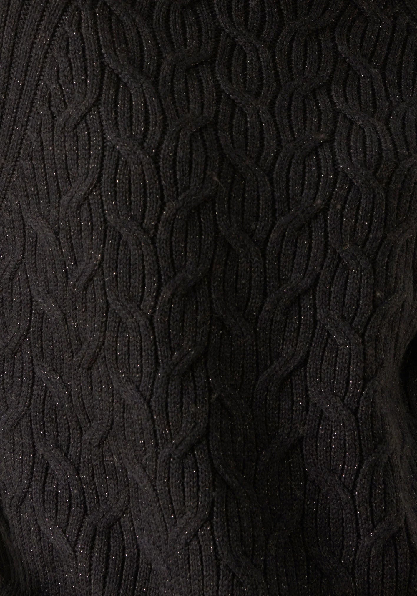 Bennet Lurex Cable Knit | Charcoal