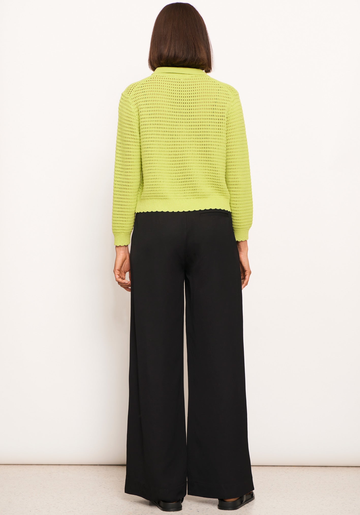 POL Xander Pointelle Cardi | Lime