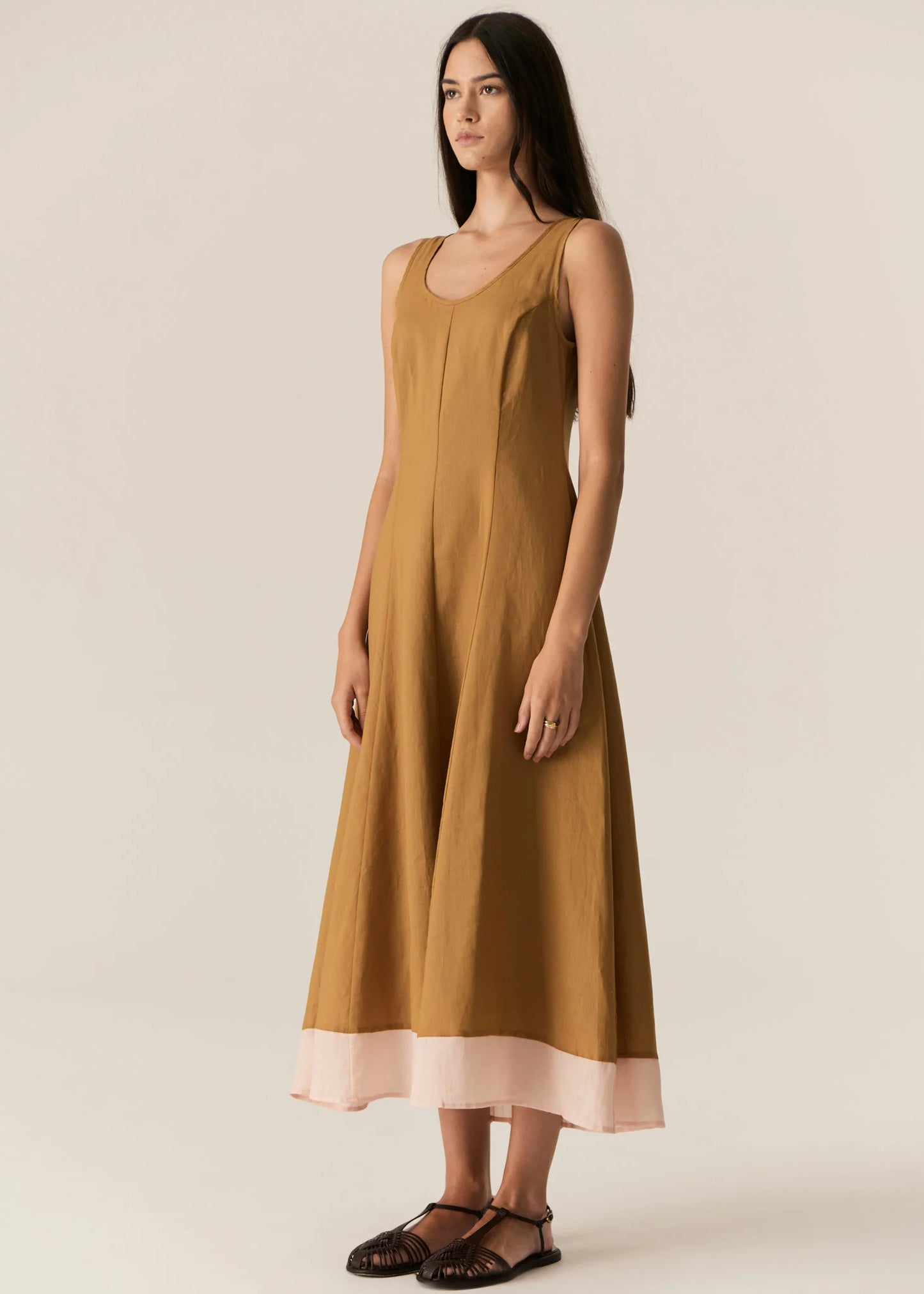 Speck Contrast Dress | Ginger/Pink