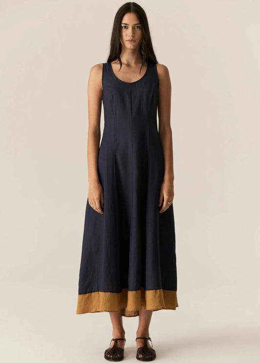 Speck Contrast Dress | Ink/Ginger