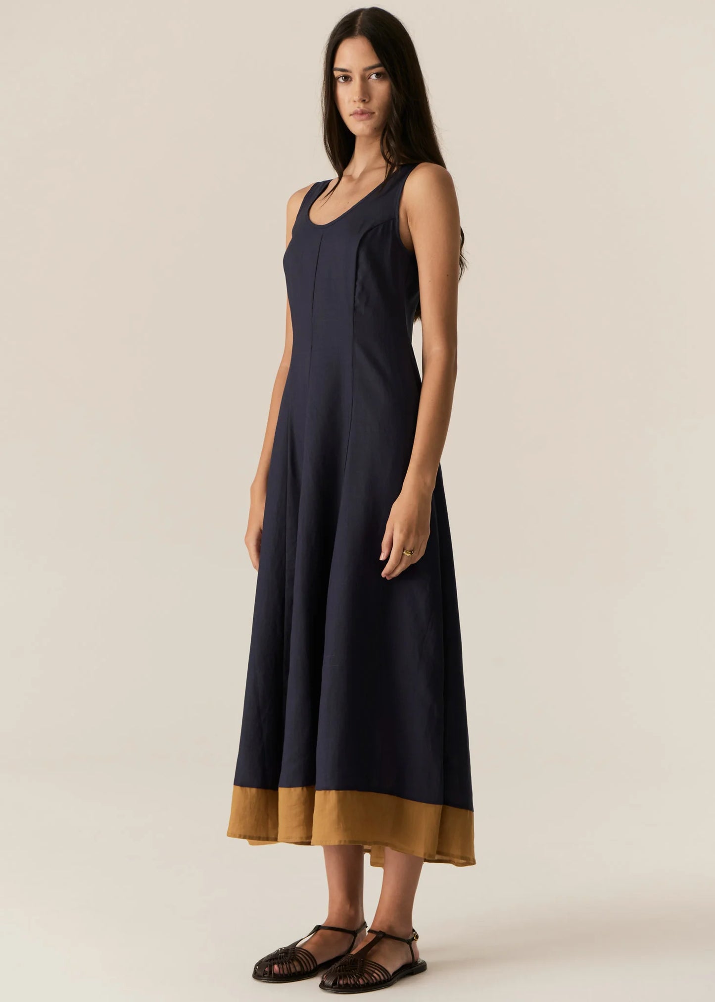 Speck Contrast Dress | Ink/Ginger