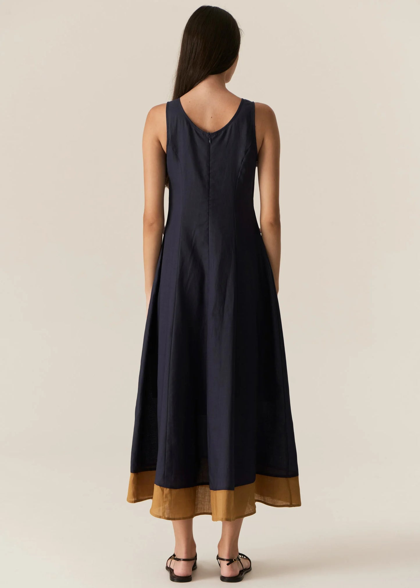 Speck Contrast Dress | Ink/Ginger