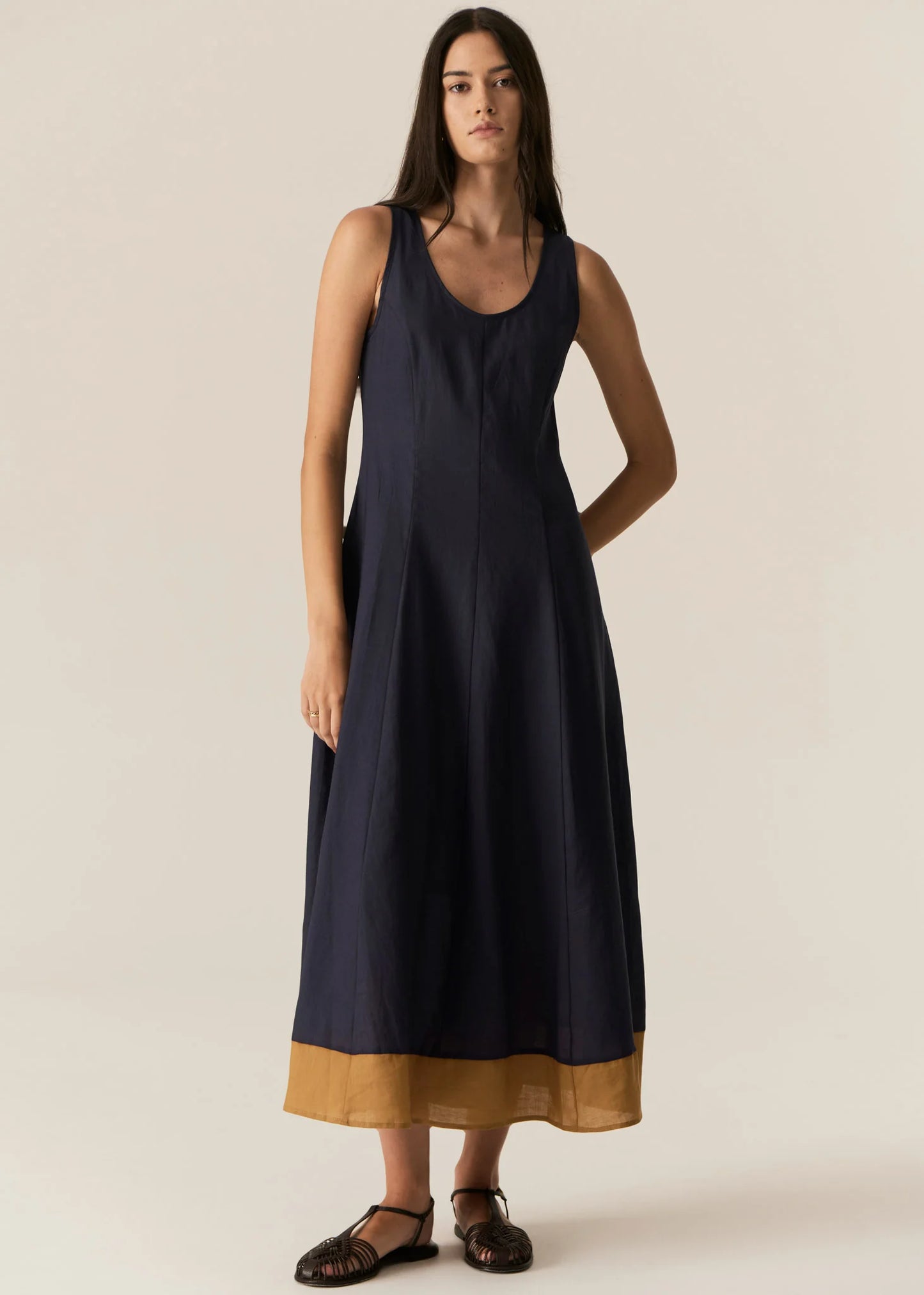 Speck Contrast Dress | Ink/Ginger