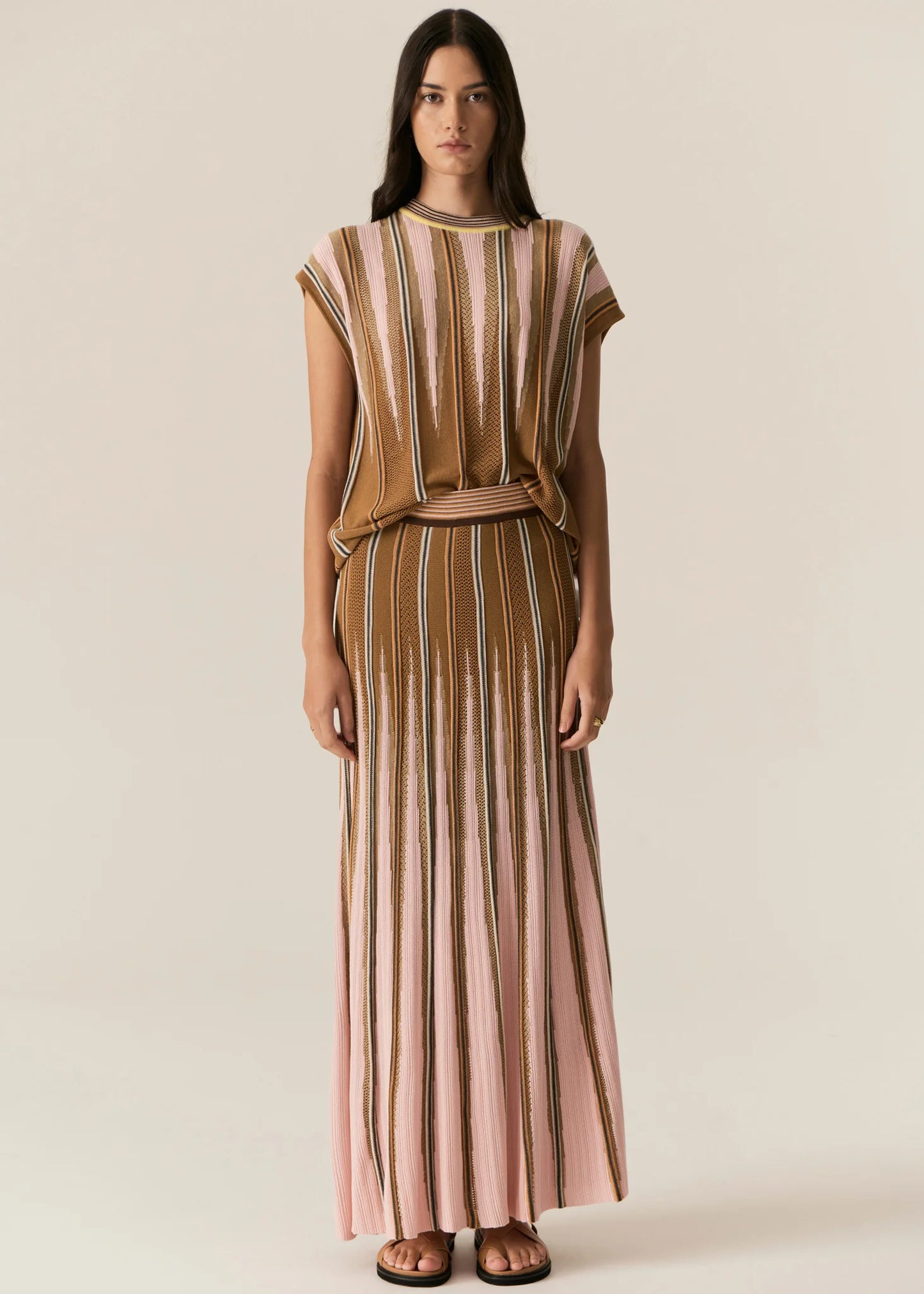 Tedd Knit Skirt | Ginger/Pink