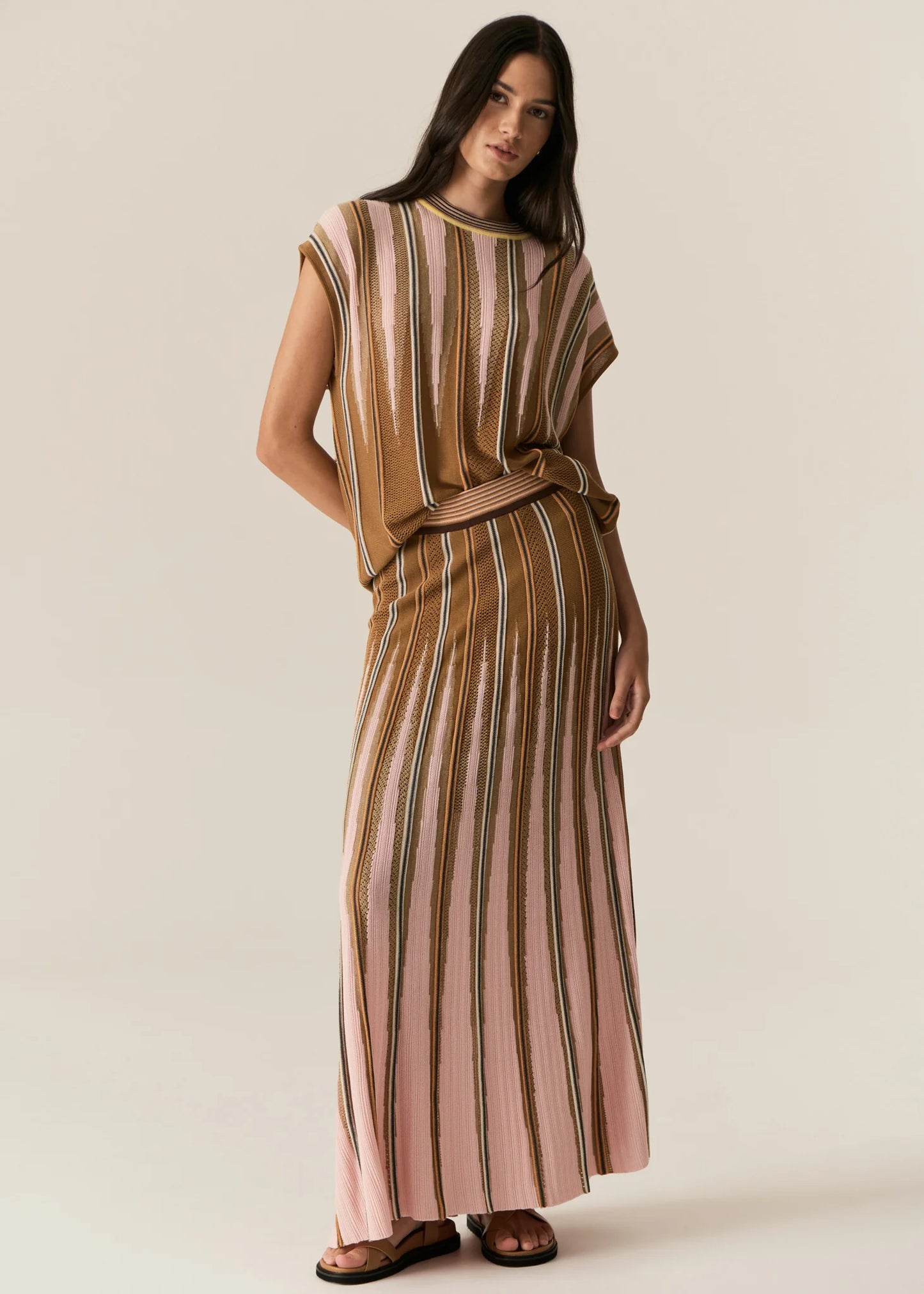 Tedd Knit Skirt | Ginger/Pink