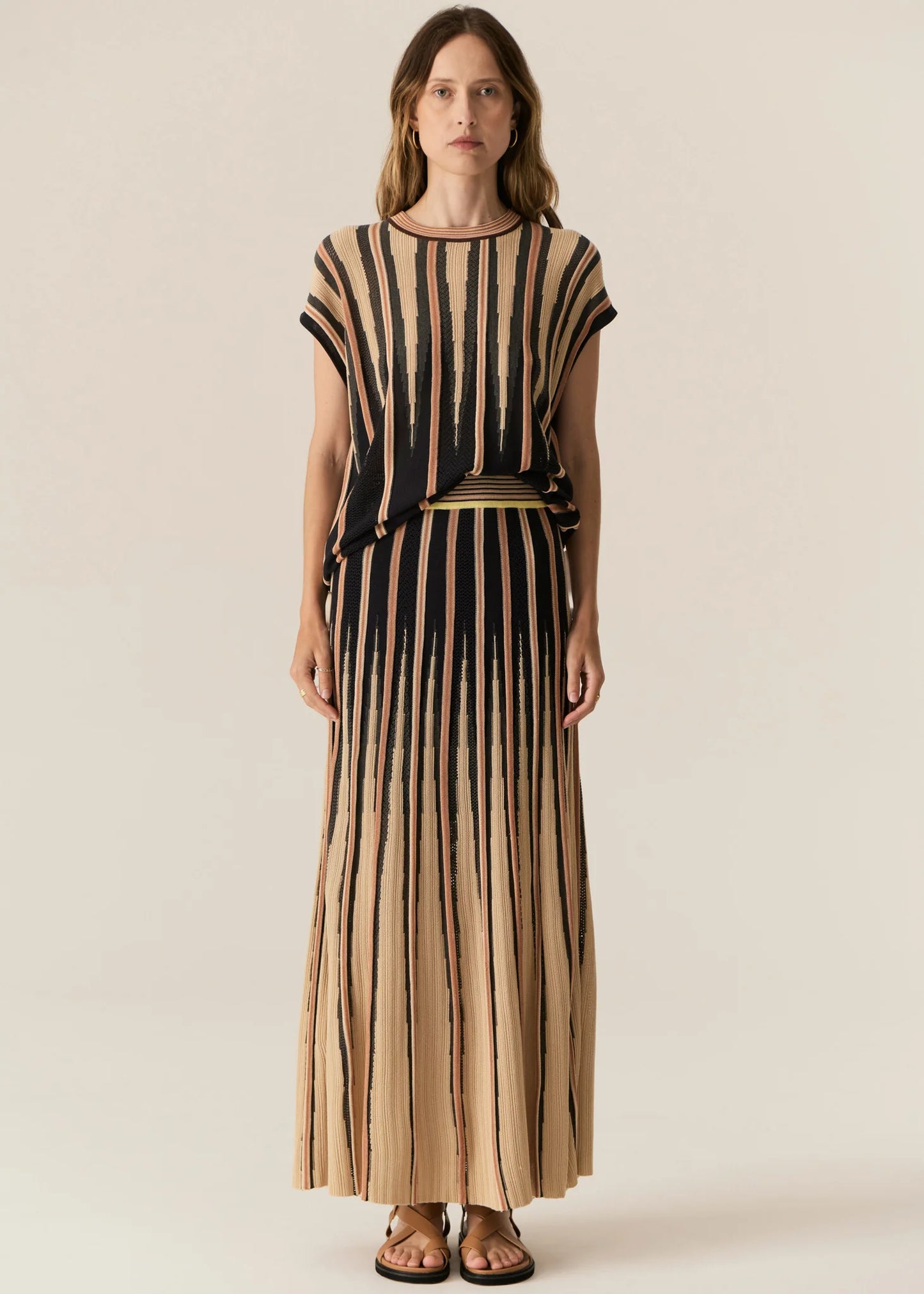 Tedd Knit Skirt | Ink/Camel