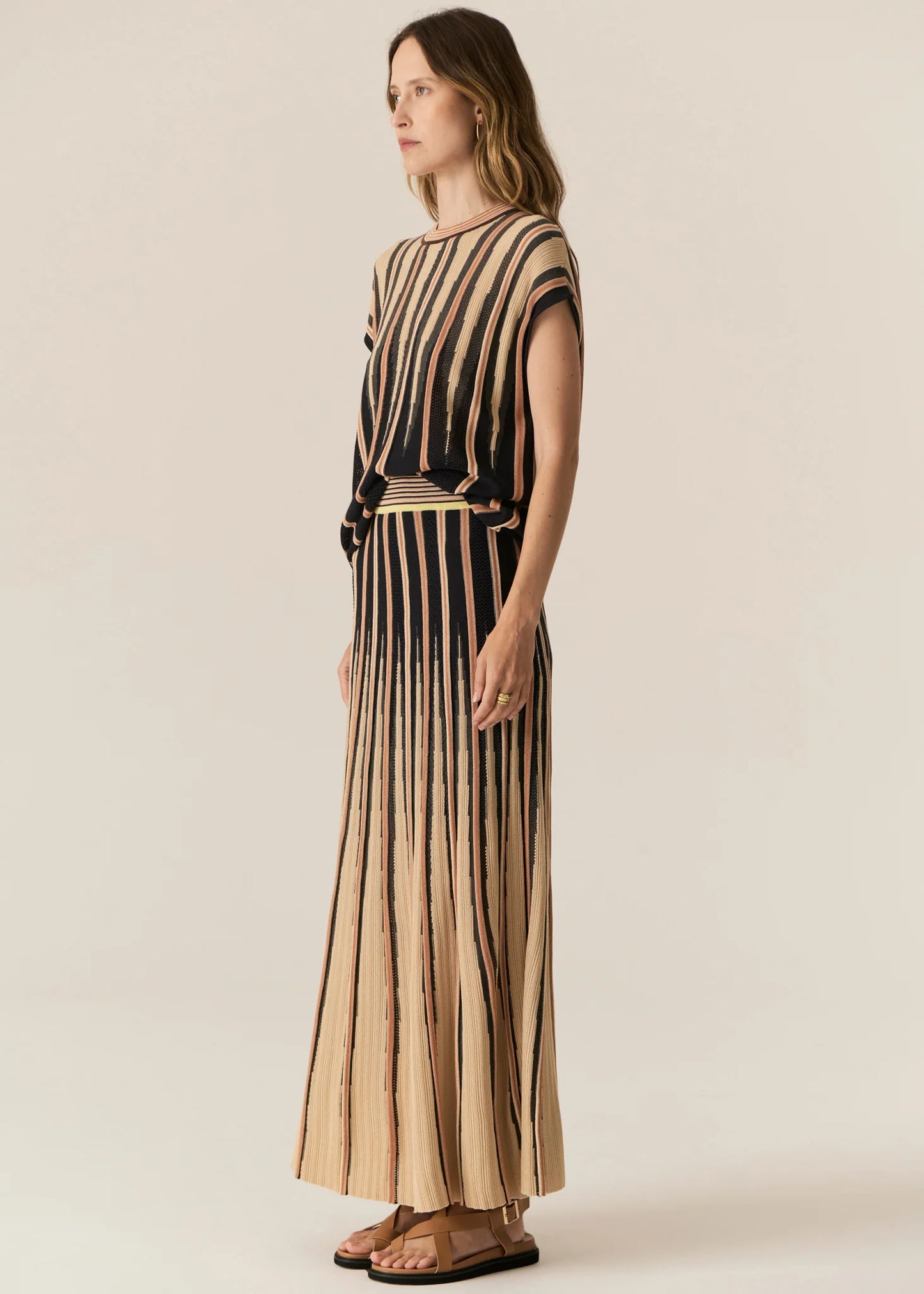 Tedd Knit Skirt | Ink/Camel